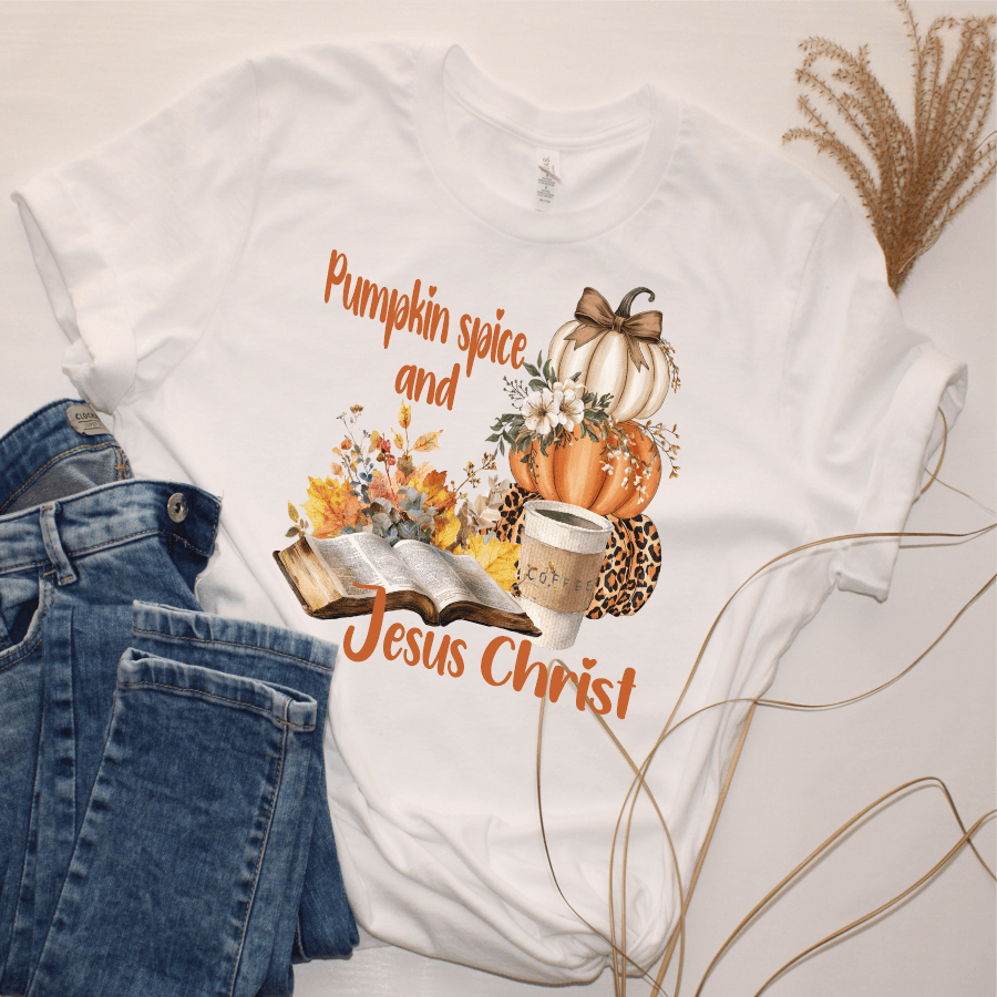 Pumpkin Spice and Jesus Christ, Ready-to-Press DTF Transfer