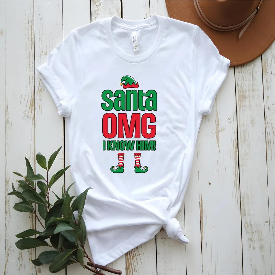Santa OMG I know him, Christmas DTF Transfer