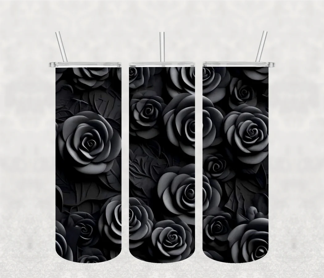 3D Black Roses