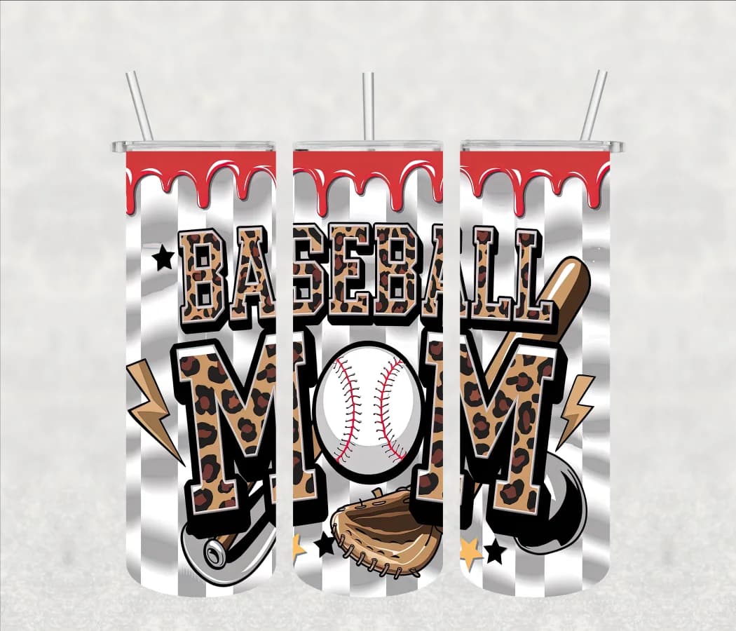 Baseball Mom animal print