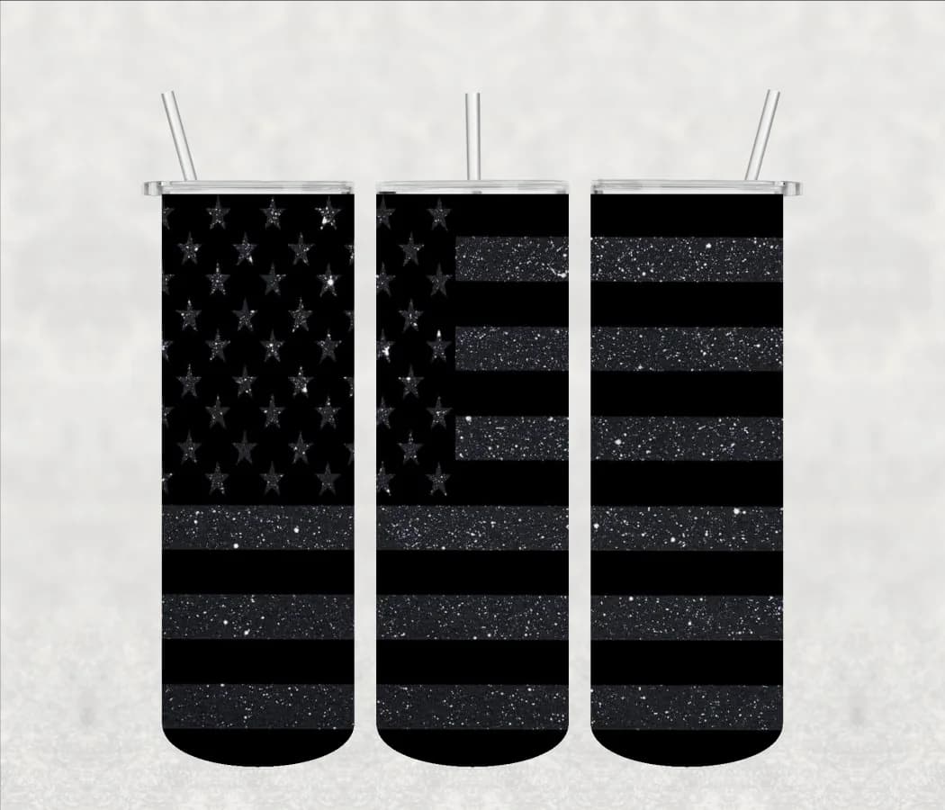 Black Glitter Ameri Flag